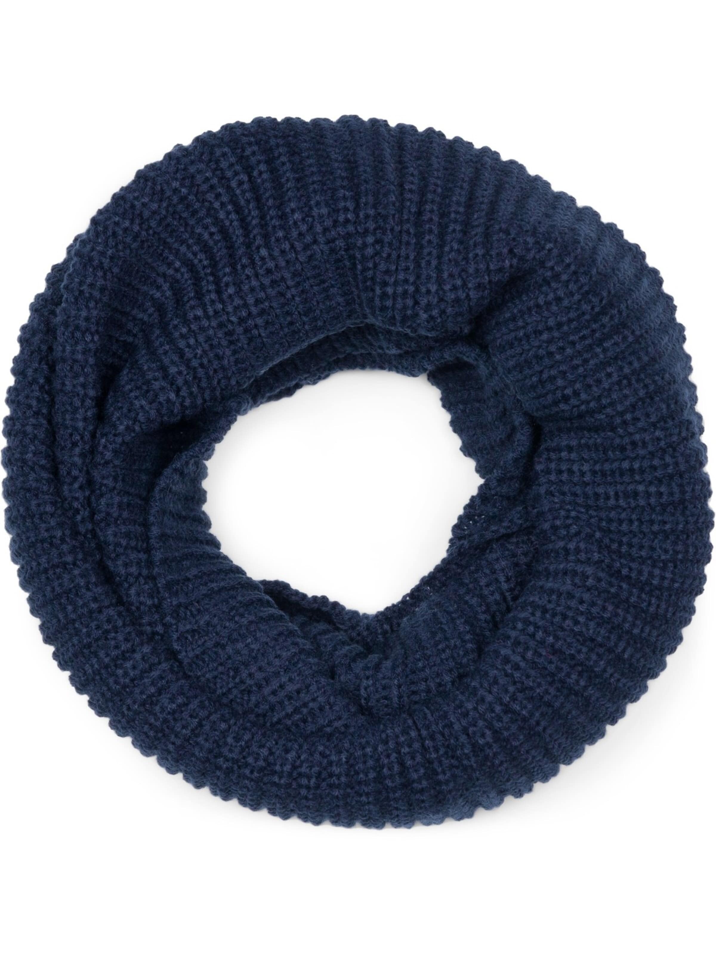 styleBREAKER Schlauchschal 'Unifarbener Feinstrick Loop'‌‌‌ in Blau: Vorderseite