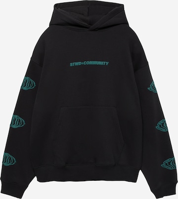 Sweat-shirt 'STWD' Pull&Bear en noir : devant