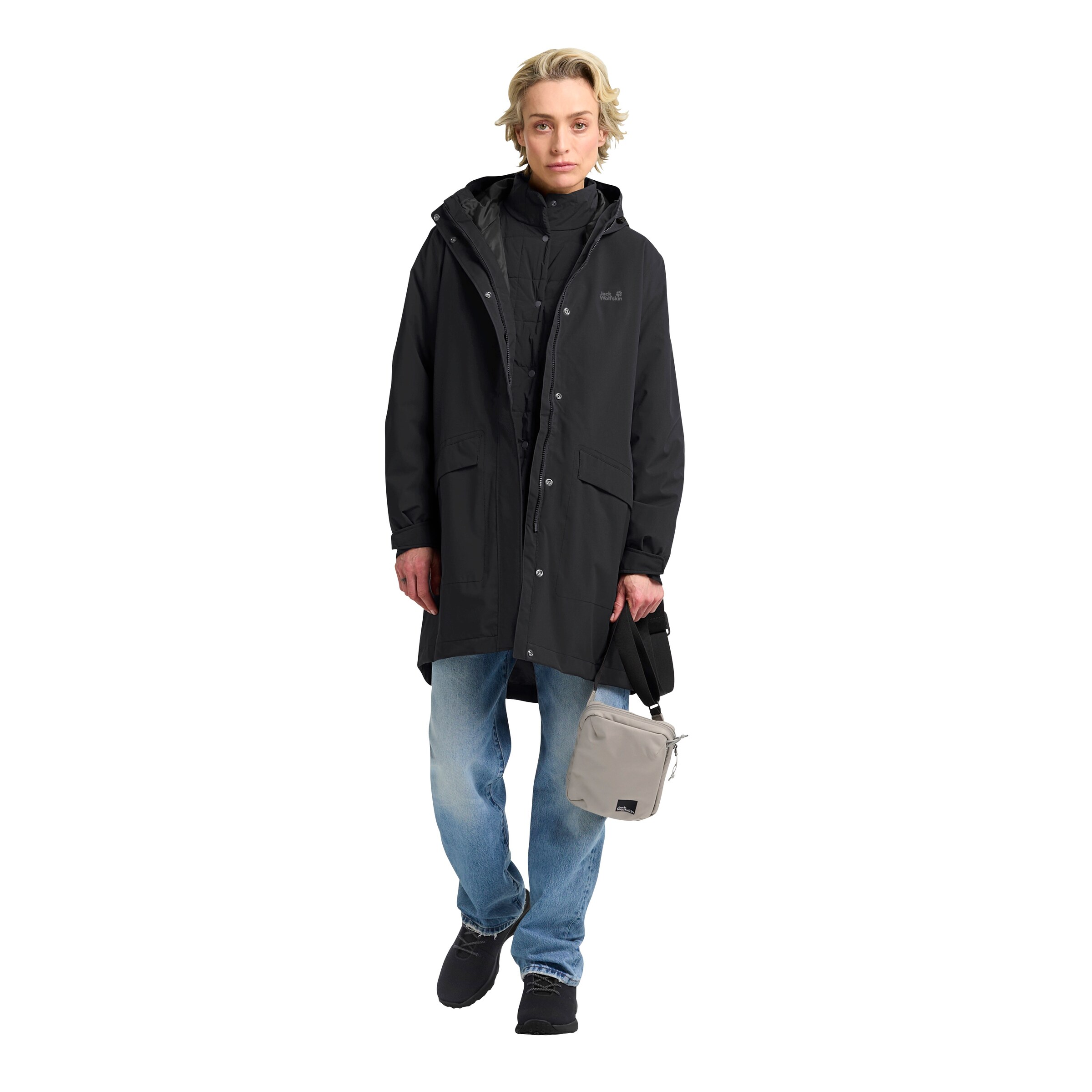 JACK WOLFSKIN Outdoor Coat in Black