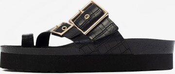 Bayton - Sandalias de dedo 'Lucrezia' en negro: frente