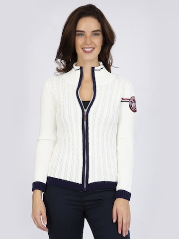 Sir Raymond Tailor Knit Cardigan 'Scottie' in White: front