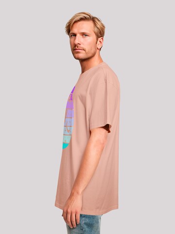 F4NT4STIC T-Shirt 'Retro Alien Weltraum Sonnenuntergang' in Orange