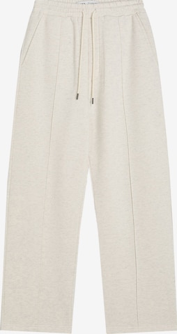 Bershka Wide Leg Housut värissä harmaa: etupuoli