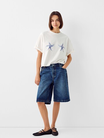 T-shirt Bershka en blanc