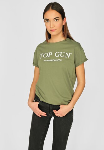 TOP GUN Shirt ' ' in Groen: voorkant