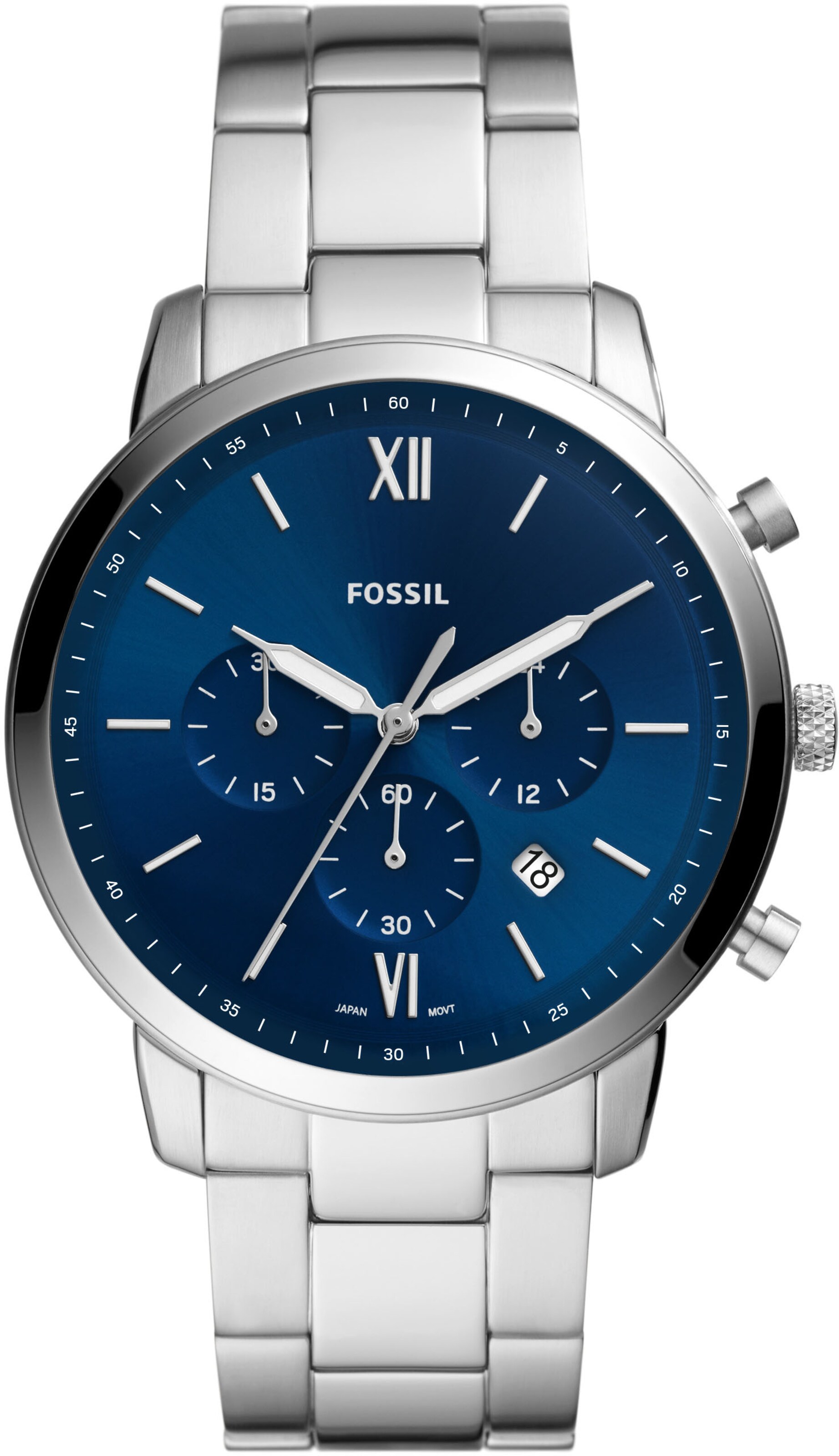 FOSSIL Analog klocka i silver: framsida