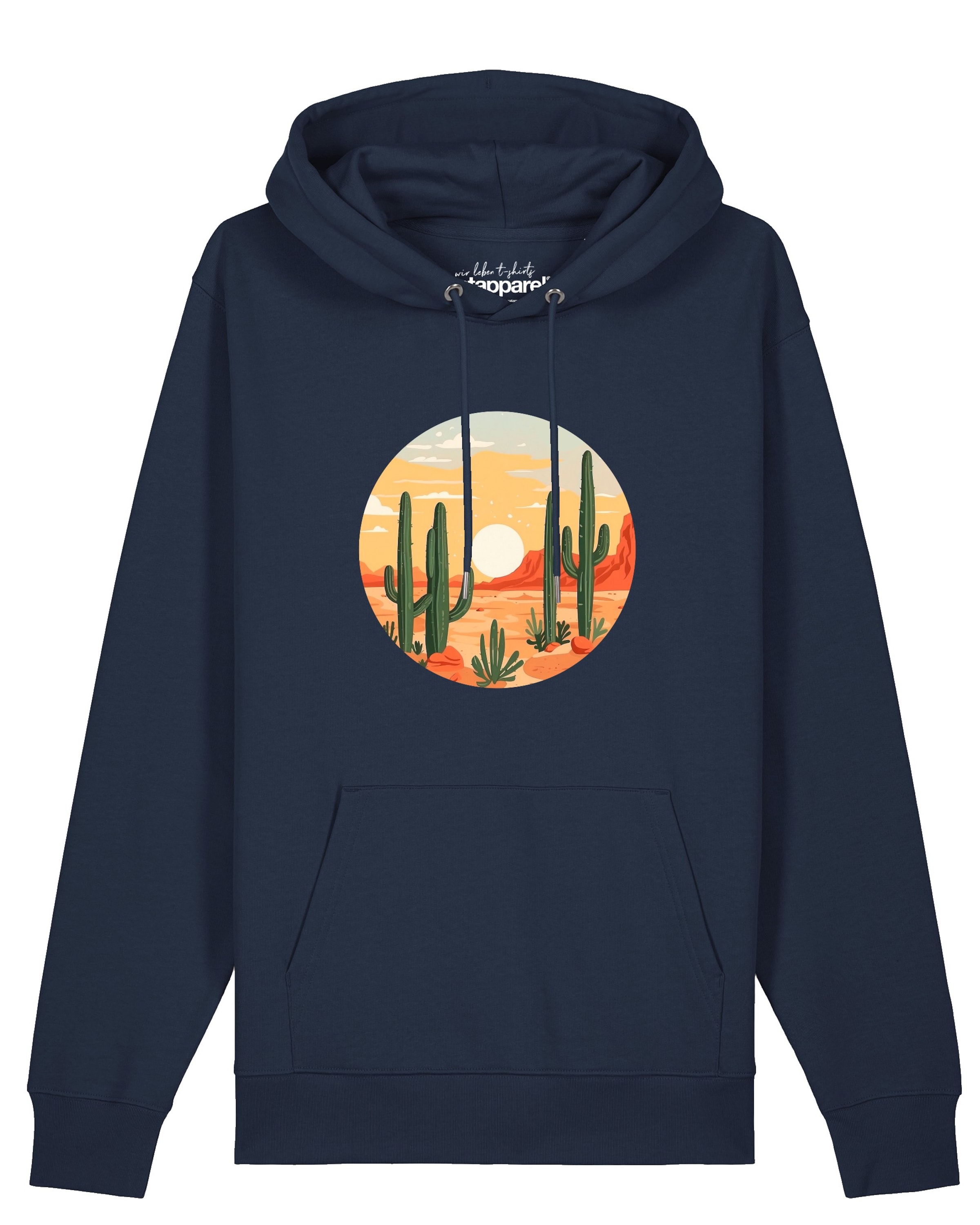 Watapparel Sweatshirt 'Sonnenuntergang in der Wüste' in Blauw: voorkant