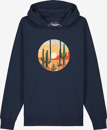 Watapparel Sweatshirt 'Sonnenuntergang in der Wüste' in Blauw: voorkant