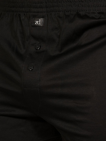 zd ZERO DEFECTS Boxer shorts 'Button Boxer Mercerized Cotton' in Black