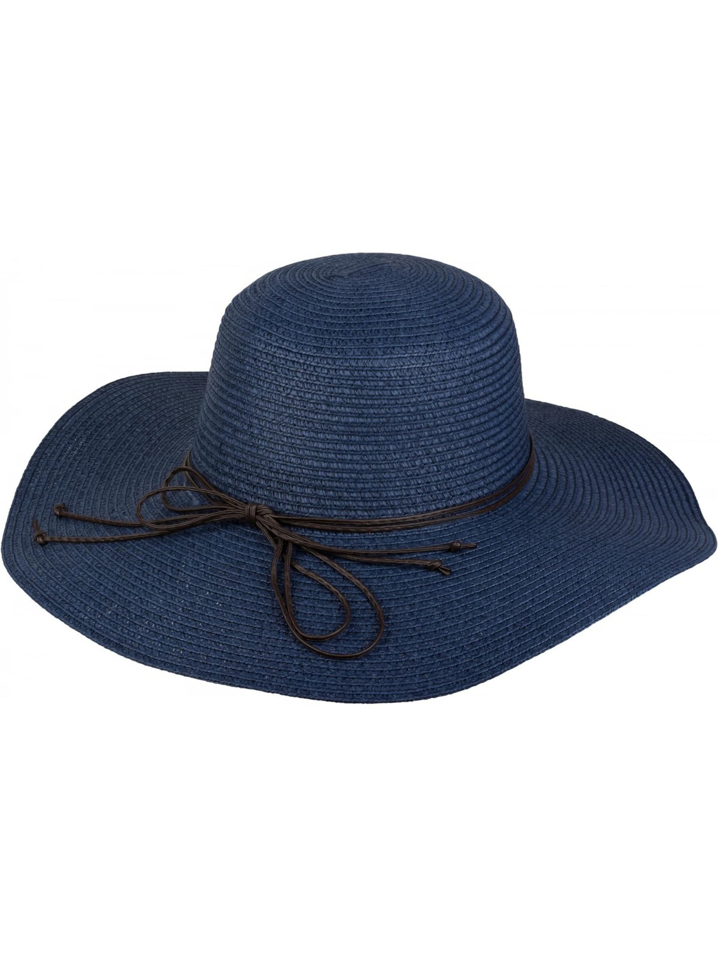 styleBREAKER Hat 'Floppy Sonnenhut mit schmalem Zierband und Schleife' in Blue: front