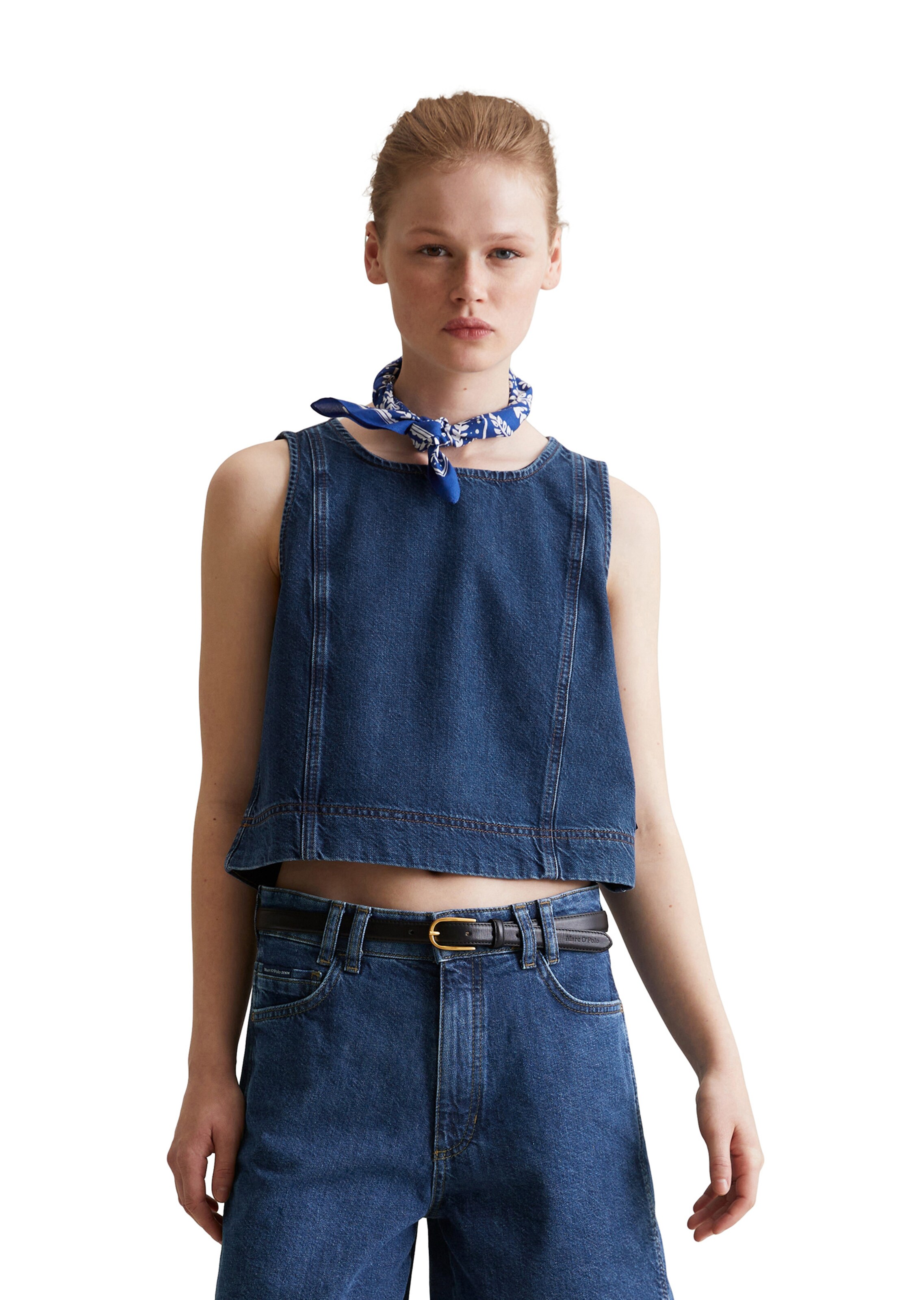 Marc O'Polo DENIM Top in Blauw: voorkant