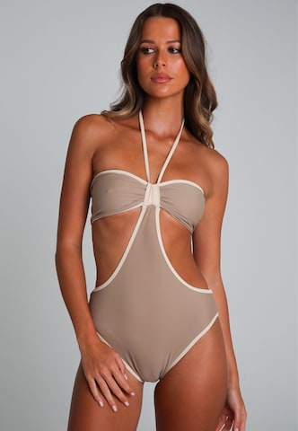 Moda Minx Bandeau Swimsuit in Grey