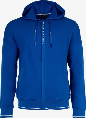 ARMANI EXCHANGE Zip-Up Hoodie in Blue: front