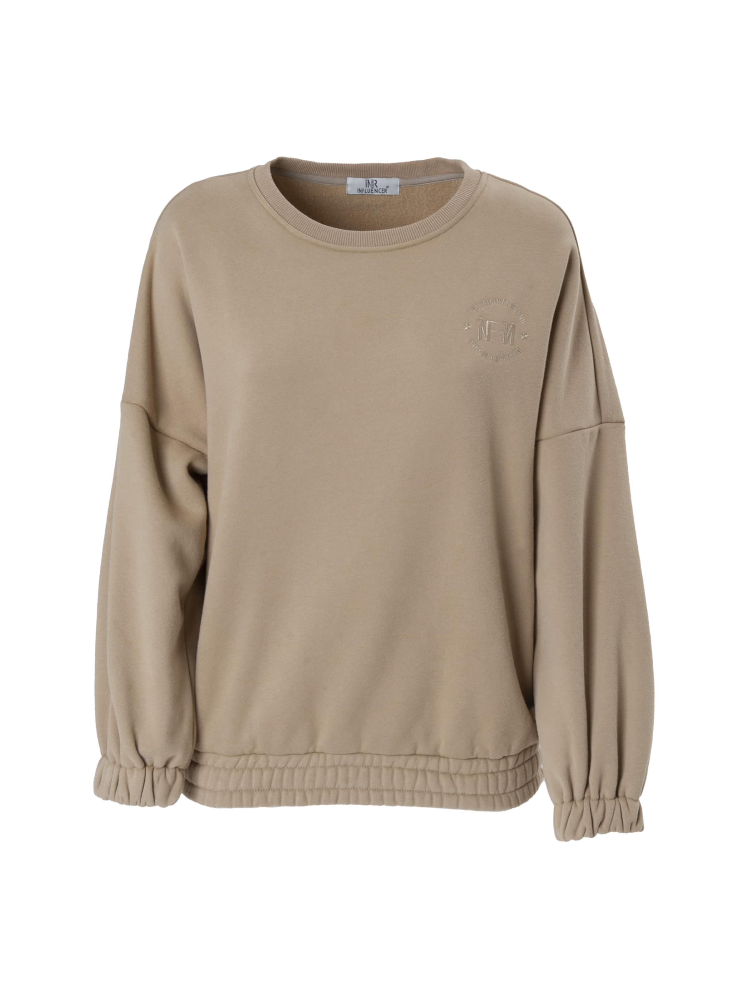 Influencer Sweatshirt in Beige: Vorderseite
