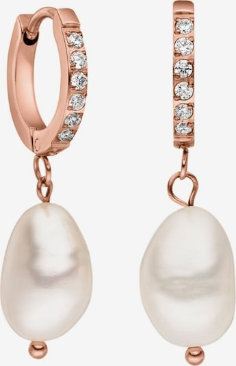 PURELEI Boucles d'oreilles 'Malahi' en or rose / transparent / blanc perle, Vue avec produit