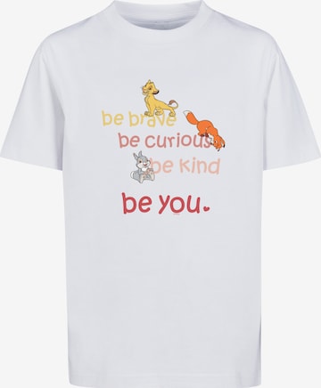 F4NT4STIC Shirt 'Disney Be Brave Be Curious' in Wit: voorkant