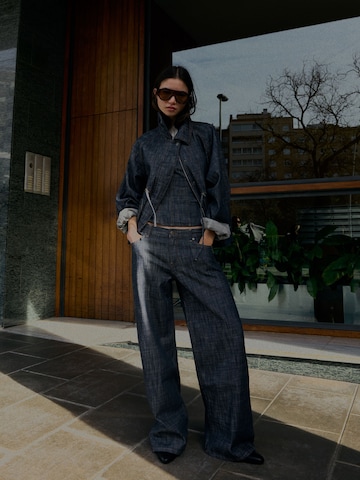 Bershka Wide leg Jeans in Blauw