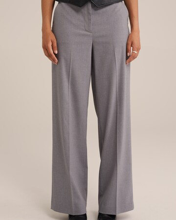 WE Fashion Wide Leg Bukser med fals i grå