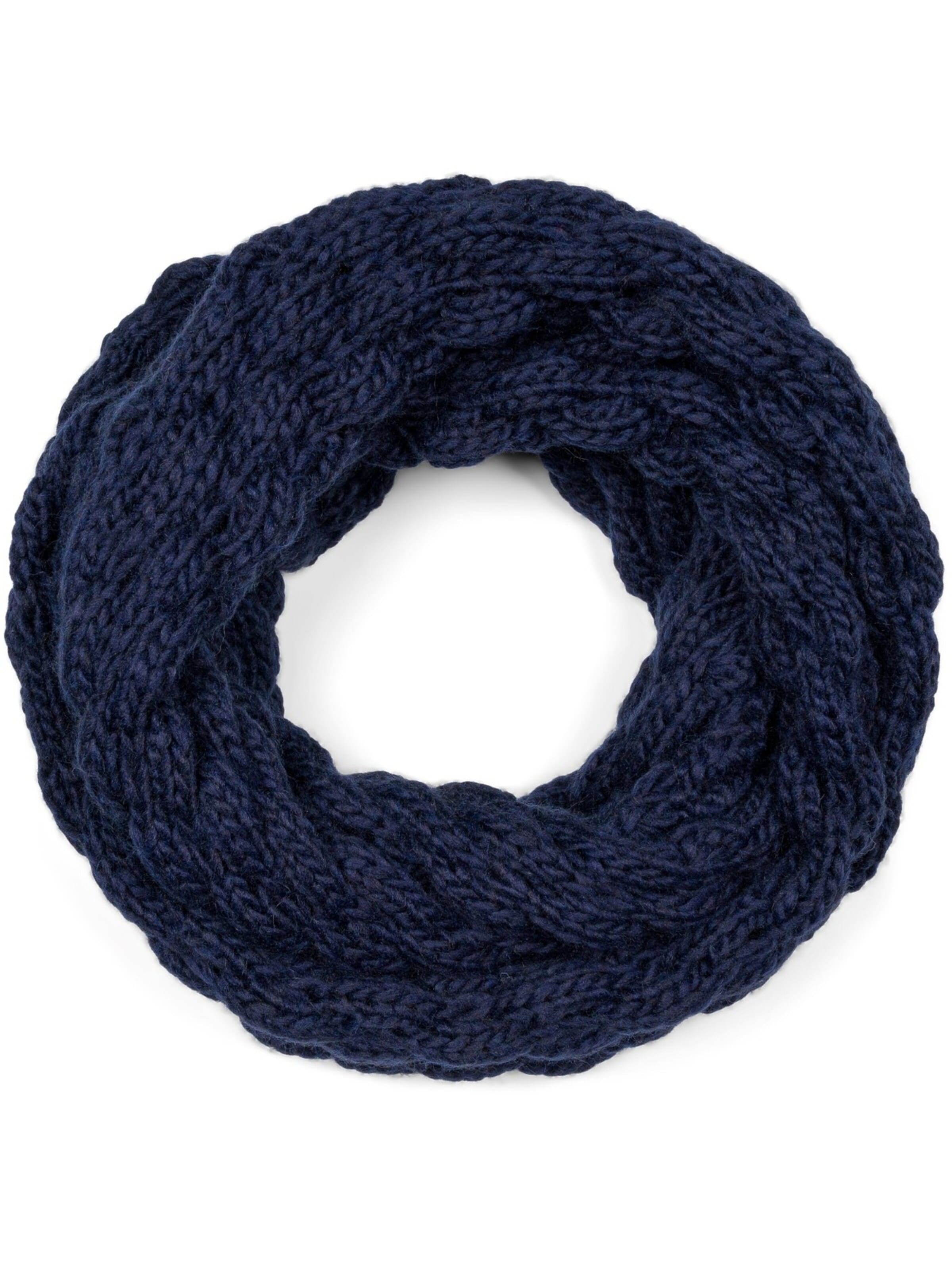 styleBREAKER Schlauchschal 'Strick Loop mit Bubblemuster'‌ in Blau: Vorderseite