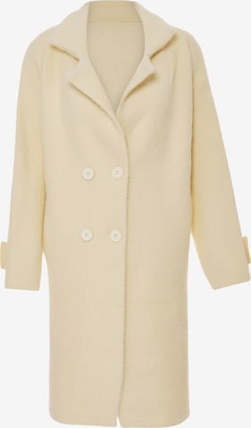 Manteau en tricot YASANNA en beige : devant