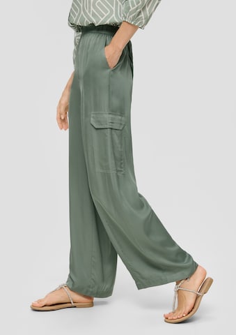 s.Oliver BLACK LABEL Wide leg Cargobroek in Groen