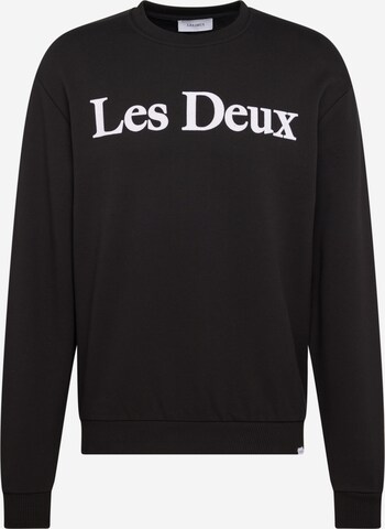 Les DeuxSweater majica 'Charles' - crna boja: prednji dio