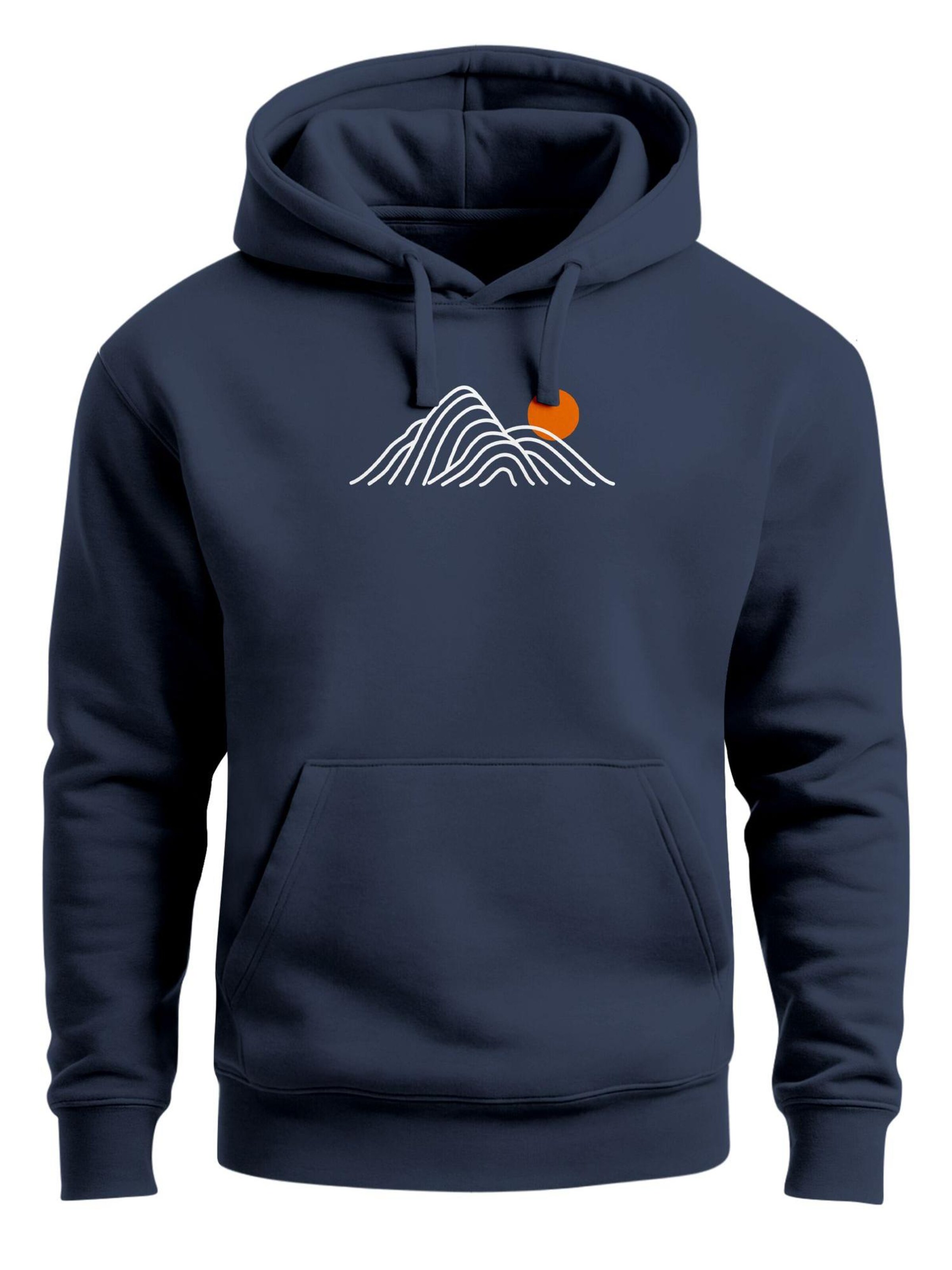 Neverless Sweatshirt 'Lineart Berge' in Blue: front