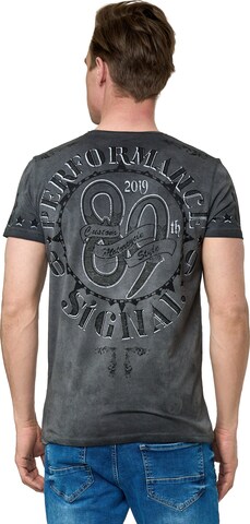 Rusty Neal T-Shirt Totenkopf in Grau