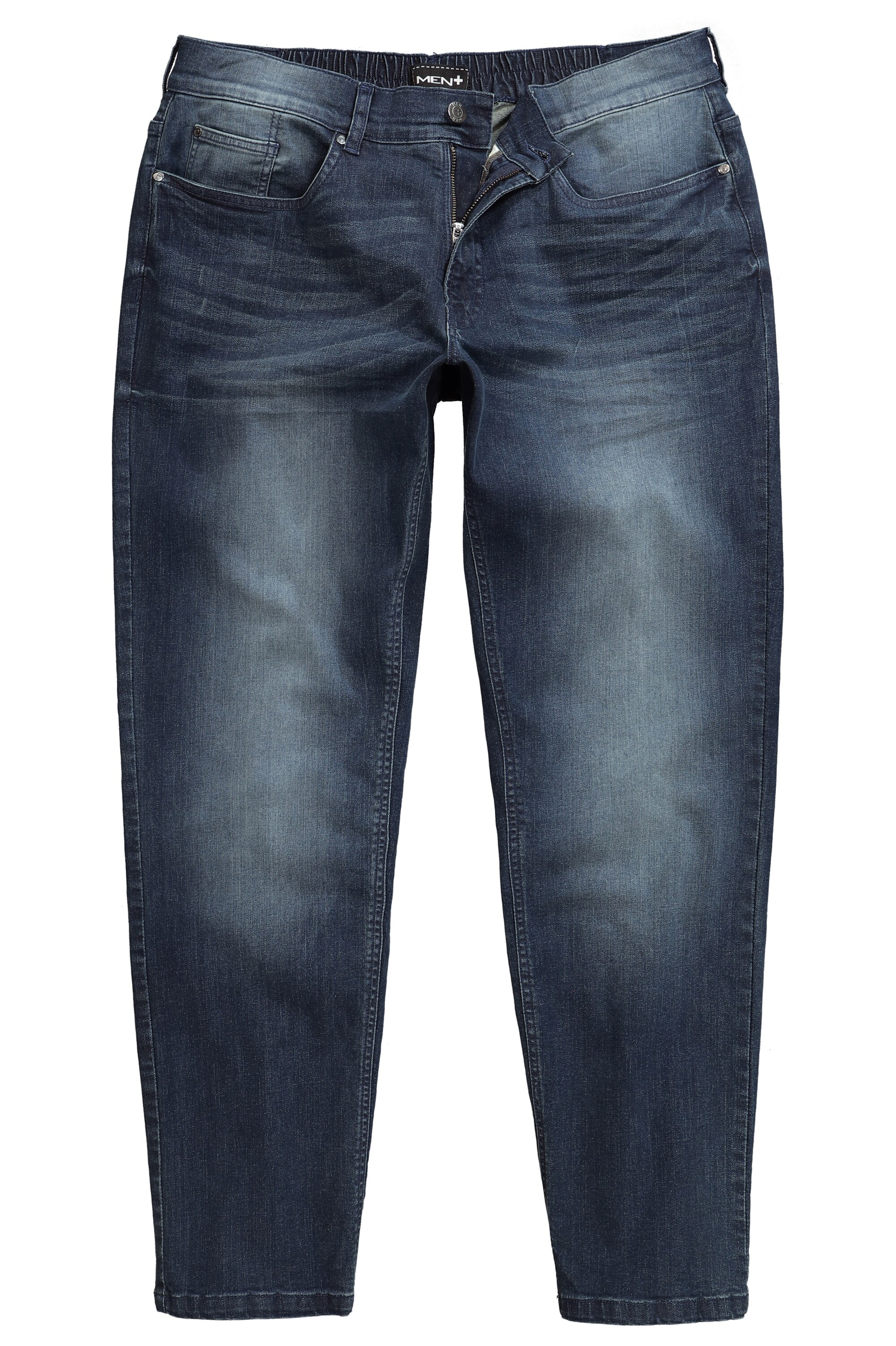 Men Plus Tapered Jeans in Blau: Vorderseite