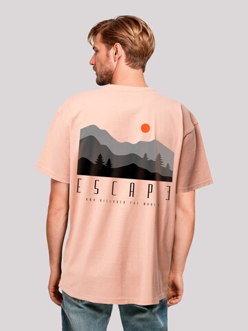 T-Shirt 'Escape Discover the World Forest Landscape' F4NT4STIC en beige