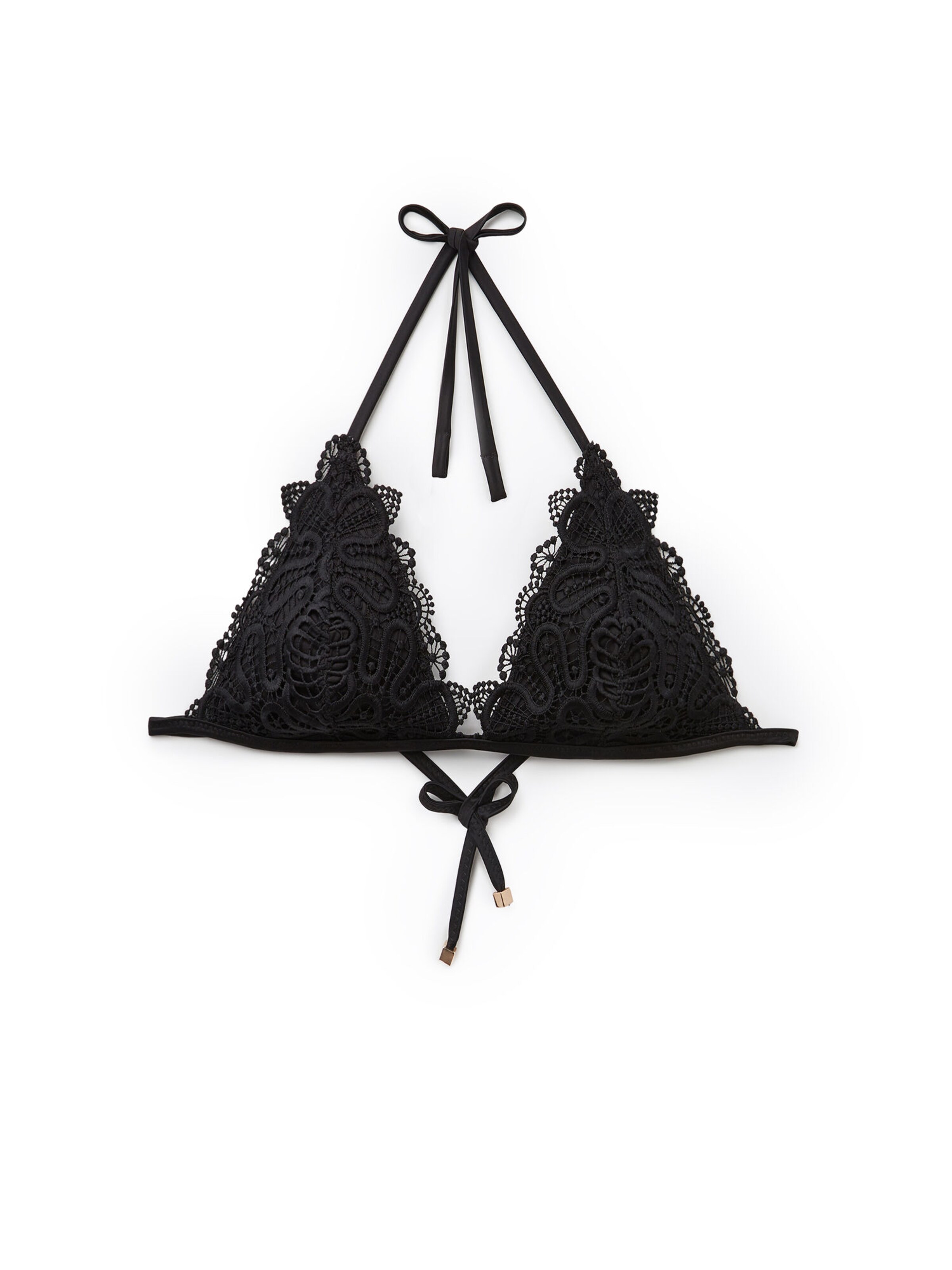 CALZEDONIA Bikinitop 'Romantic Lace' in Schwarz: Vorderseite
