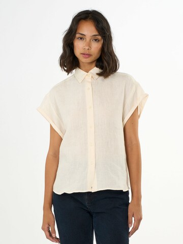 KnowledgeCotton Apparel Blouse in Beige: front