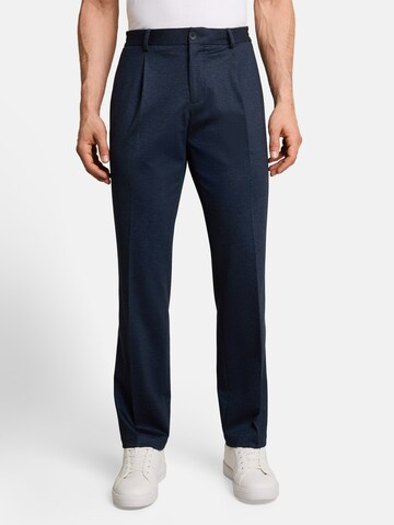 TOM TAILOR Regular Bandplooibroek in Blauw: voorkant