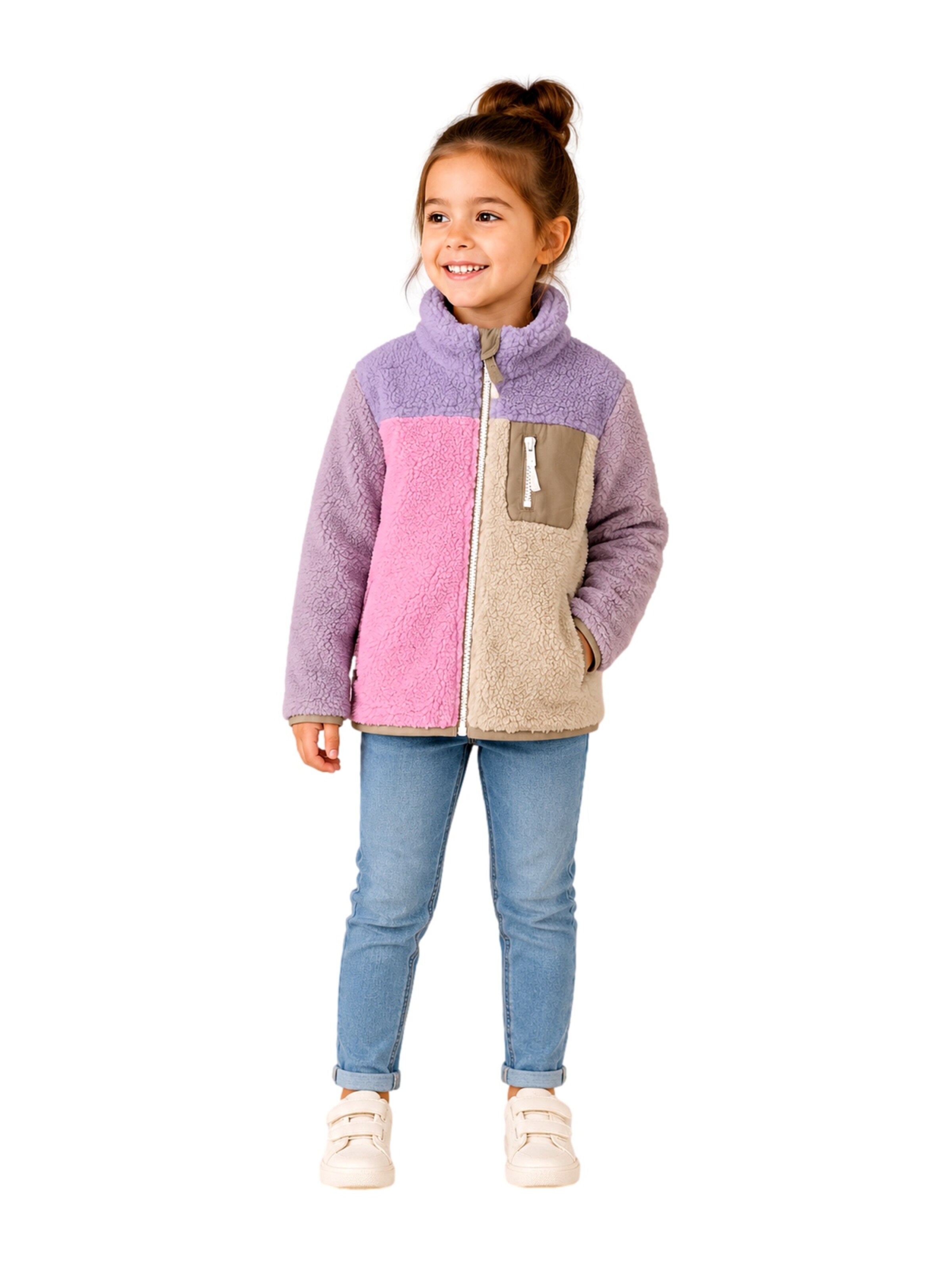 NAME IT Fleece Jacket 'NMFMonica' in Beige