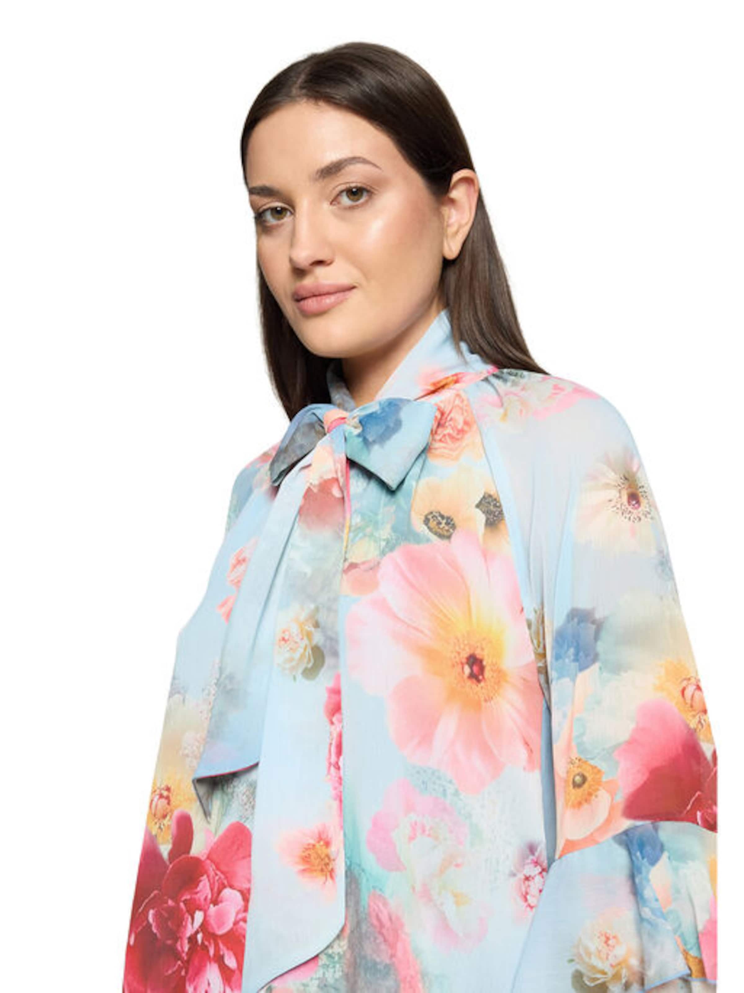 Vera Mont Chiffonbluse mit Volant in Blau: Vorderseite