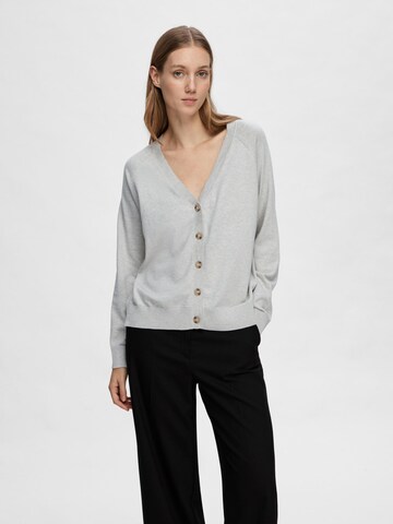 SELECTED FEMME Knit Cardigan in Grey: front