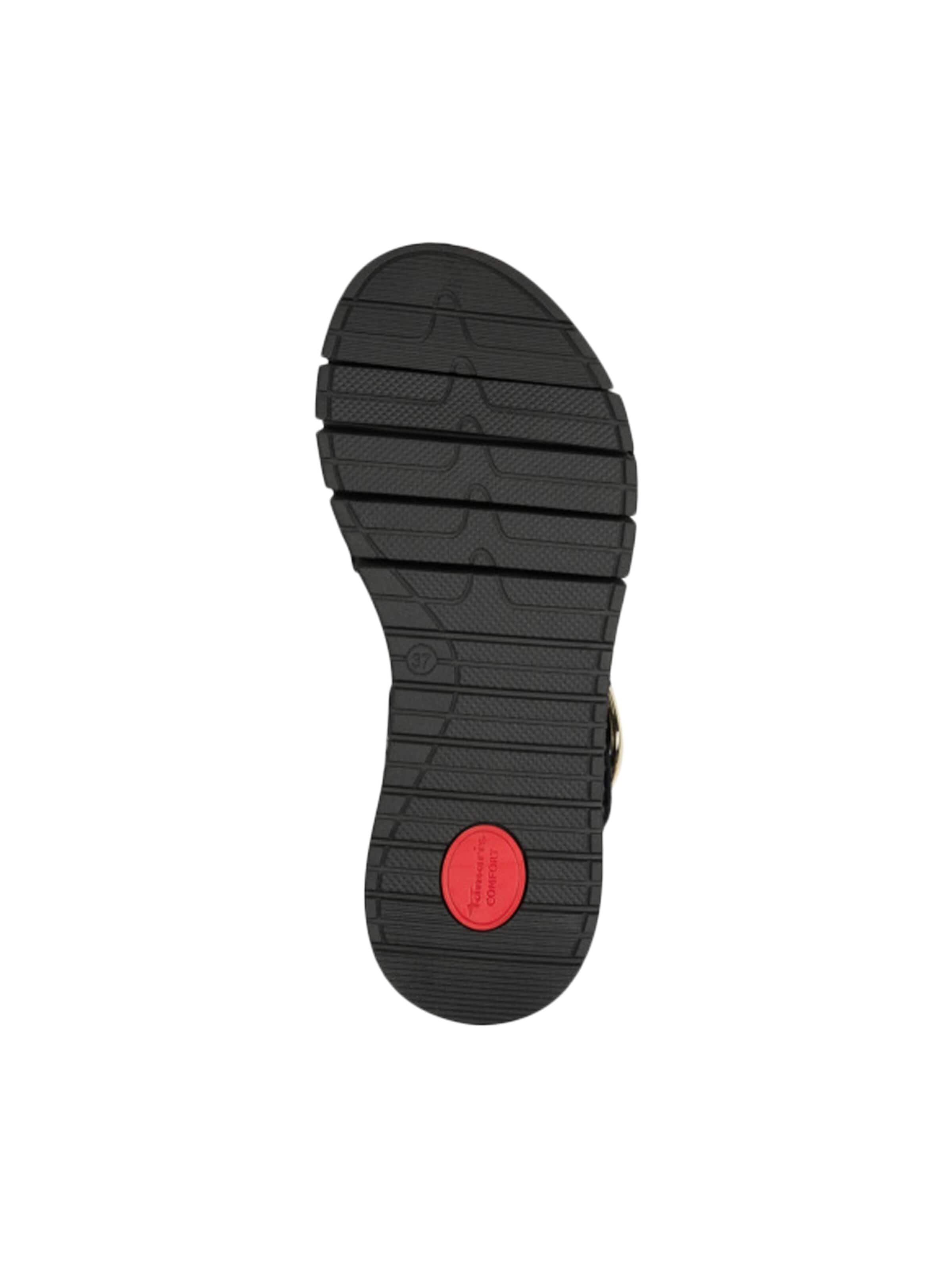 Sandales 'Bequeme Keilabsatz-Sandalen aus Leder' Tamaris en noir