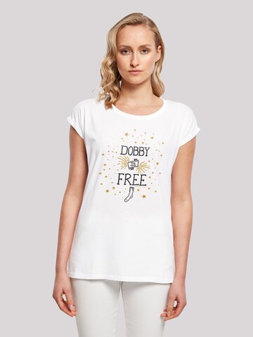 T-shirt 'Harry Potter Dobby Is Free' F4NT4STIC en blanc : devant