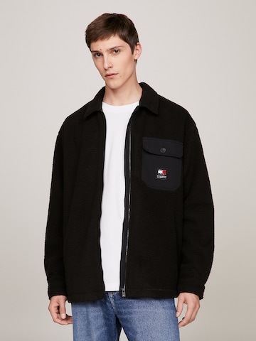 Tommy Jeans Zip-Up Hoodie in Black: front