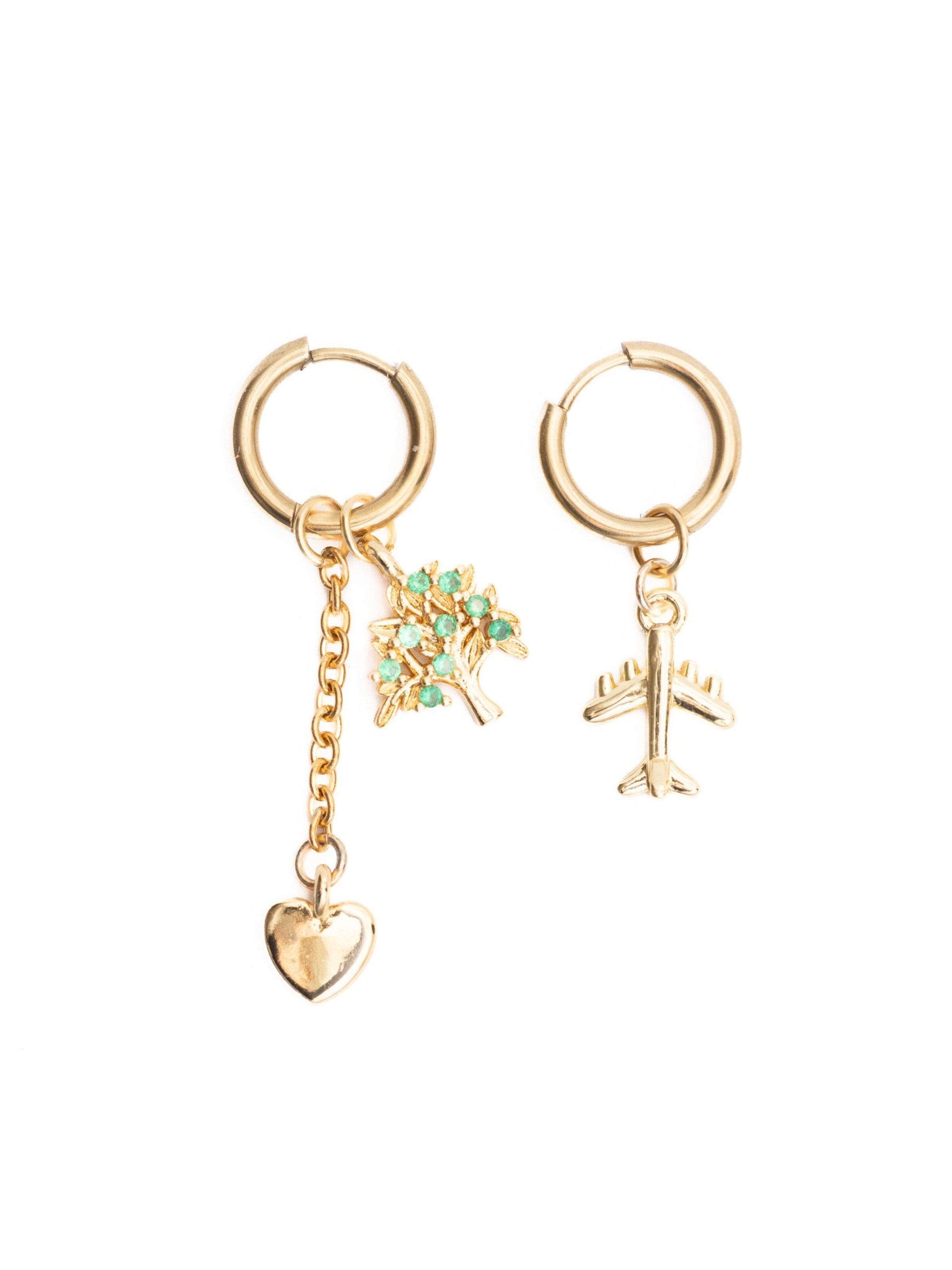 Secret Stones Earrings 'Life lover 2in1' in Gold: front