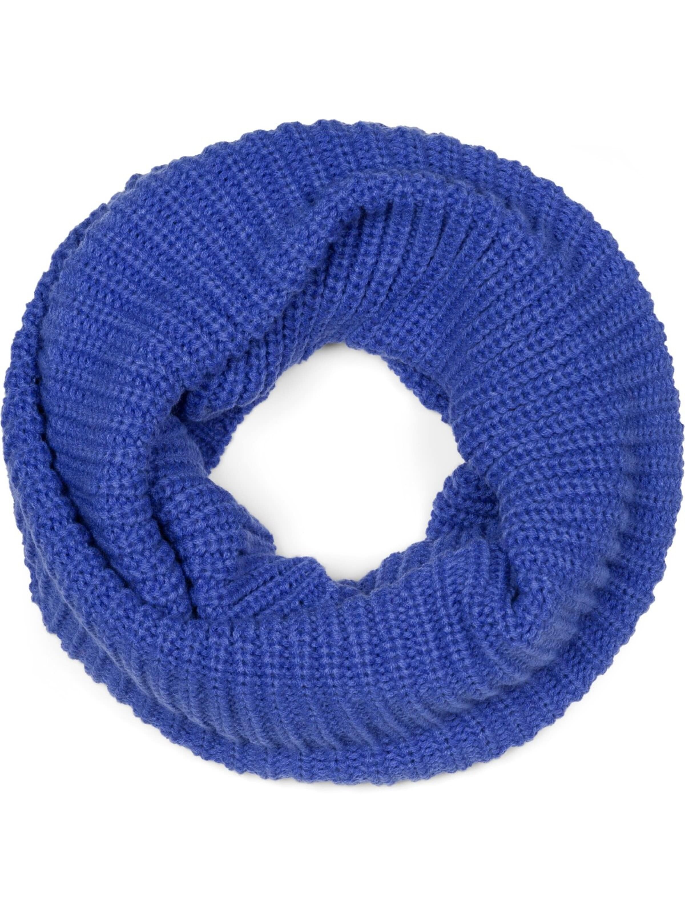 styleBREAKER Schlauchschal 'Unifarbener Feinstrick Loop'‌‌‌ in Blau: Vorderseite