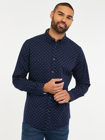 Threadbare Regular fit Overhemd 'Trim' in Blauw: voorkant