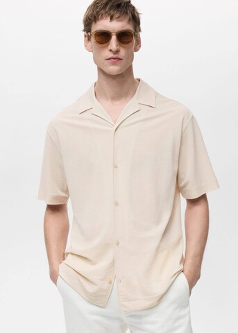 MANGO MAN Regular fit Shirt 'Bonheur' in Beige: front