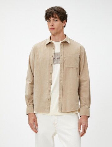 Koton Regular fit Overhemd in Beige: voorkant