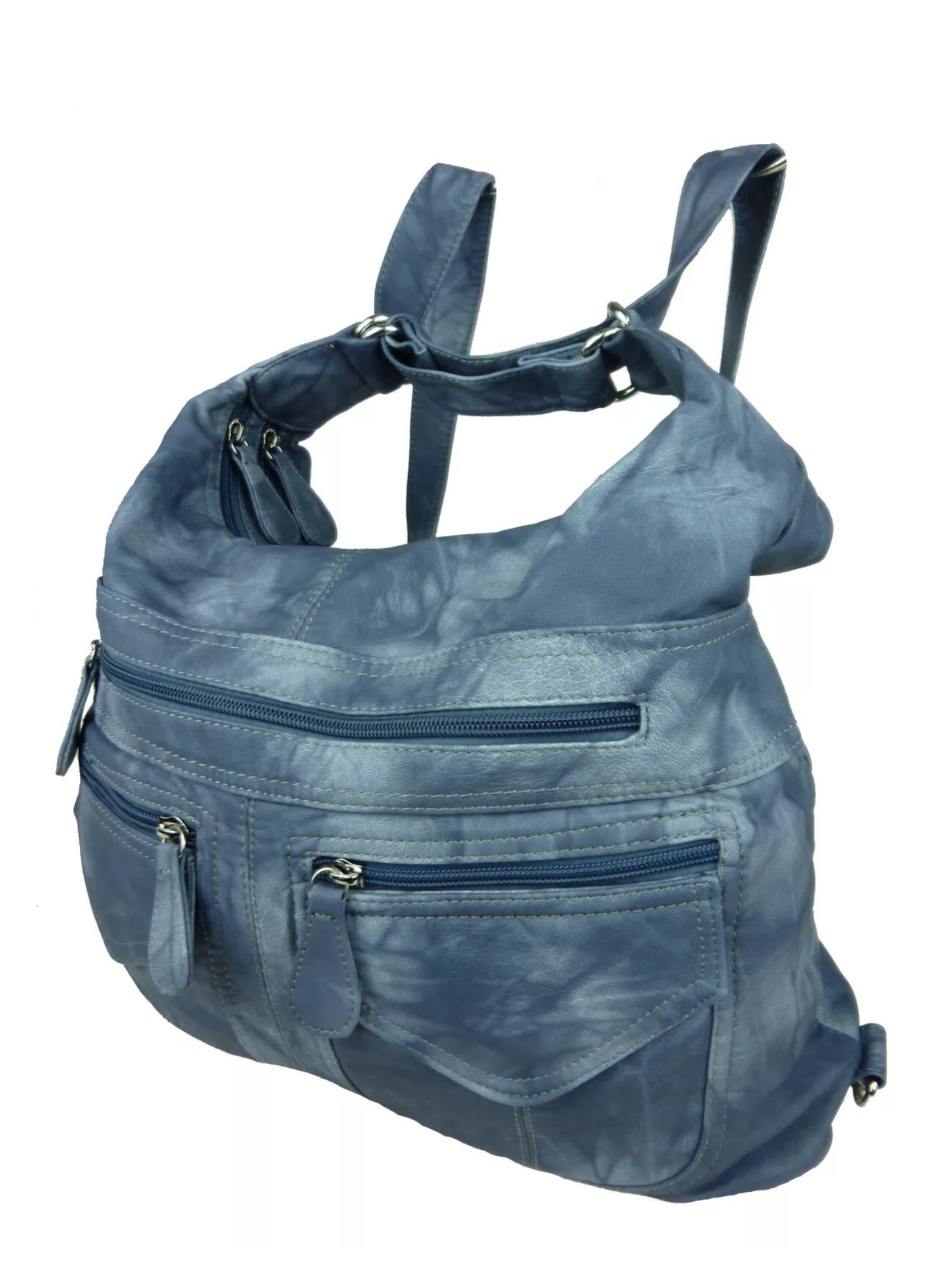 Kumixi Rucksack '2in1 Rucksacktasche'‌‌‌‌‌‌ in blue denim, Produktansicht