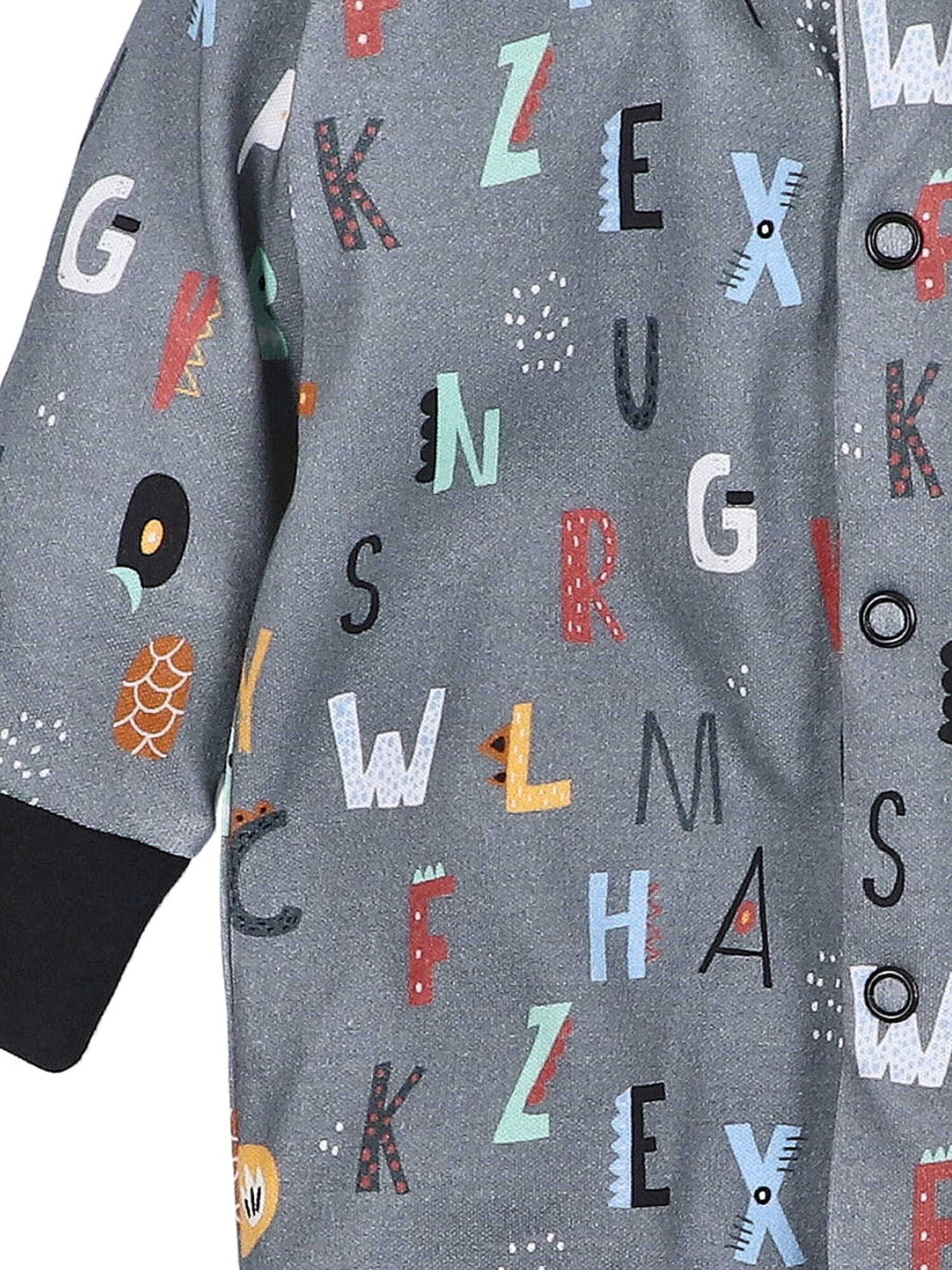 NINI Strampler 'Buchstaben' in Grau