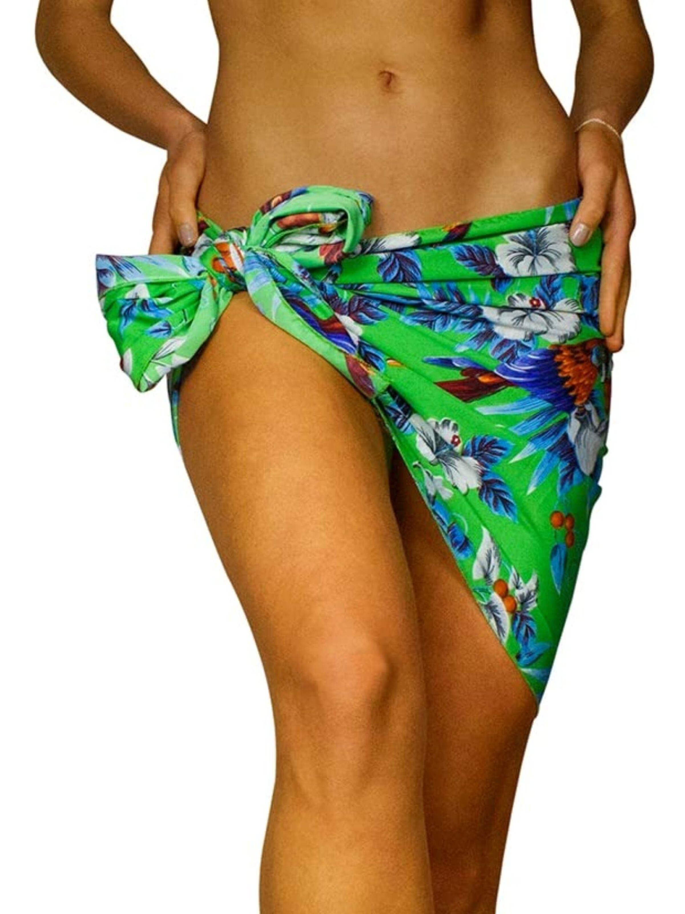 King Kameha Beach Towel 'Cherryparrot' in Green: front