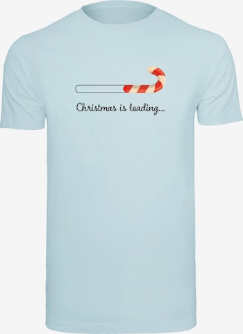 Merchcode Shirt 'Christmas Loading' in Blauw: voorkant