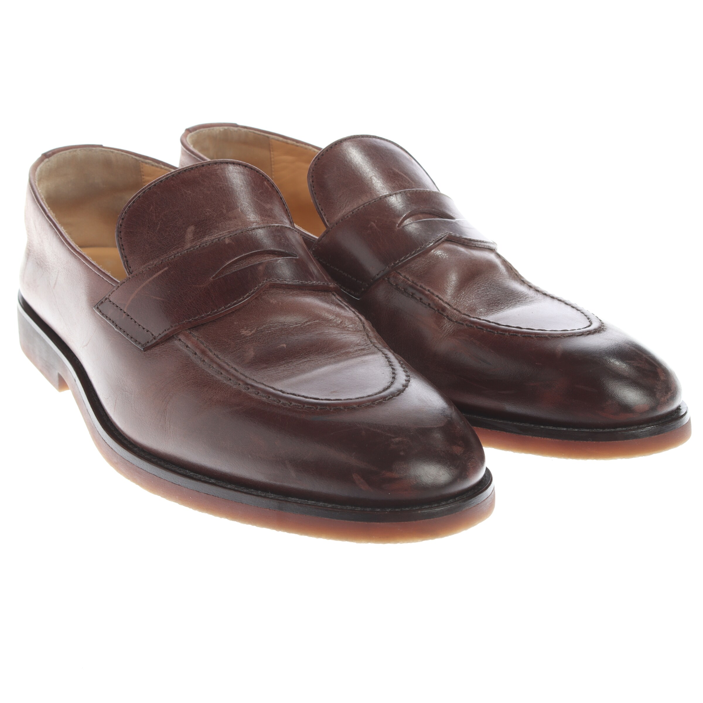 Brunello Cucinelli Flats & Loafers in 45 in Brown: front