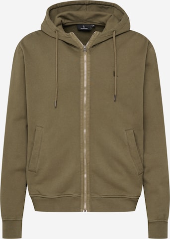 recolution Zip-Up Hoodie 'Spruce' in Green: front